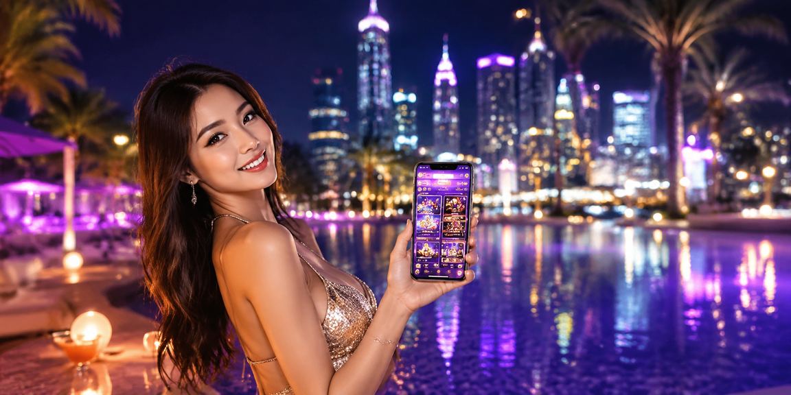 Người dùng Nha Trang trải nghiệm ứng dụng casino trong ánh đèn neon về đêm với bảo mật cao